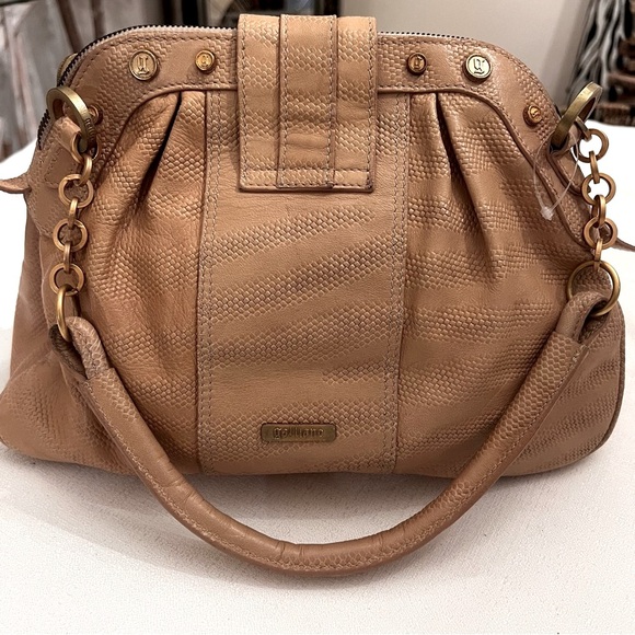 $600 Vintage GAILLIANO (w Hologram Tag) Tan Leather Bag w Gold Tags - Picture 11 of 16